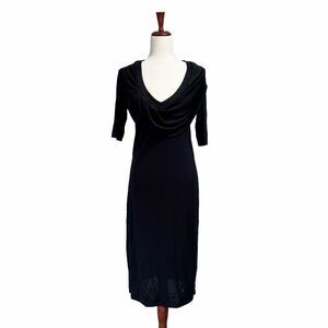 Escada Draped Cowlneck Dress Size 38 US 6 Women's‎ Black Formal Holiday (8)